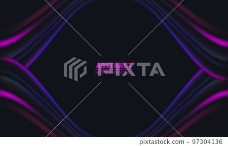 Abstract dark wavy layered multicolors background. 97304136