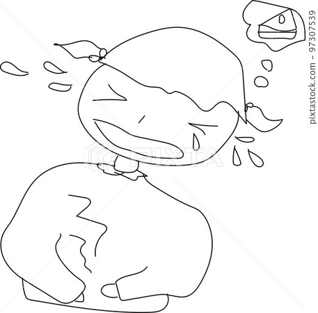 餓哭的女孩人物插畫 餓哭的女孩人物插畫 97307539