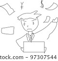 A young office worker who does a lot of work 97307544