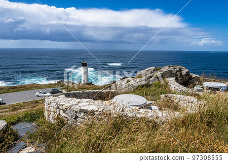 Lighthouse at Cape Laxe on the coast of death, Galicia in Spain Lighthouse at Cape Laxe on the coast of death, Galicia in Spain 97308555