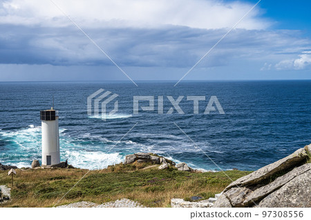 Lighthouse at Cape Laxe on the coast of death, Galicia in Spain Lighthouse at Cape Laxe on the coast of death, Galicia in Spain 97308556