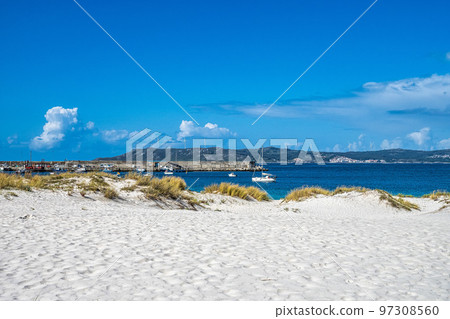 Landscape at the Beach of Laxe, Praia de Laxe also Playa De Laxe, Spain Galicia Costa da Morte 97308560