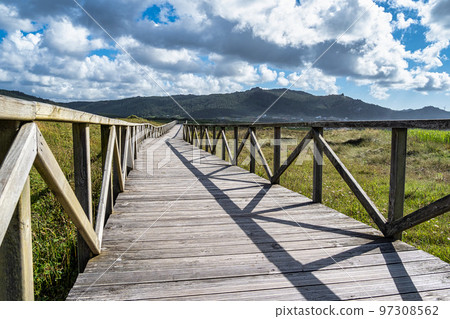 Landscape at the Beach of Laxe, Praia de Laxe also Playa De Laxe, Spain Galicia Costa da Morte Landscape at the Beach of Laxe, Praia de Laxe also Playa De Laxe, Spain Galicia Costa da Morte 97308562