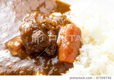 A close-up of curry rice (beef curry rice). 97308748