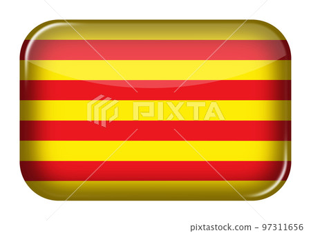 Catalonia web icon rectangle button with clipping path 3d illustration 97311656