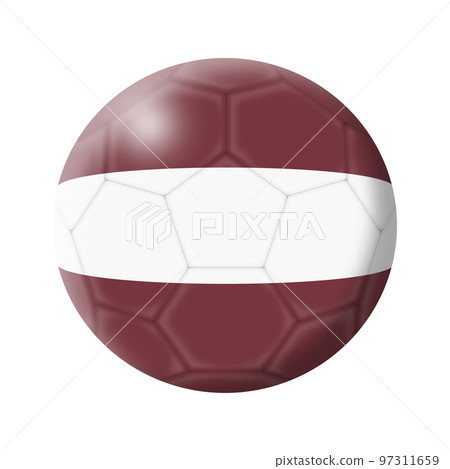 Latvia soccer ball football 3d illustration with clipping path Latvia soccer ball football 3d illustration with clipping path 97311659