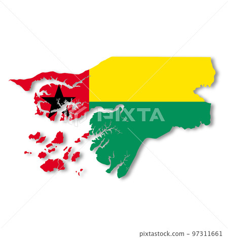 Guinea-Bissau map with clipping path to remove shadow 3d illustration Guinea-Bissau map with clipping path to remove shadow 3d illustration 97311661