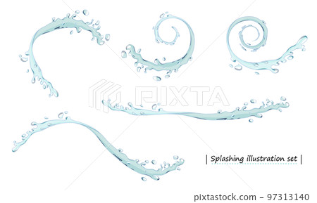 飛濺插圖集（白色背景、矢量、剪裁） 97313140