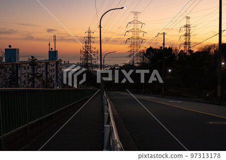 Beautiful evening sunset 97313178