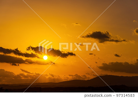 木津郎山台：生駒山方向的夕陽（一） 97314583