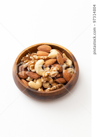 Mixed nuts white background 97314804