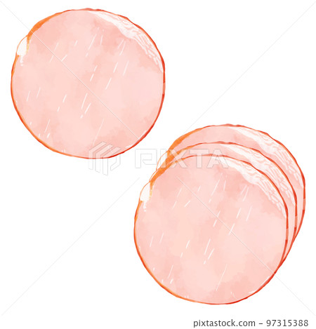 Hand drawn watercolor ham illustration set Hand drawn watercolor ham illustration set 97315388