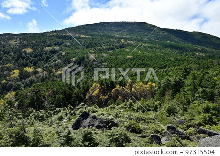 從北八岳的高見石展望台眺望中山 97315504