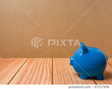 The piggy bank on wood table for earn or saving concept The piggy bank on wood table for earn or saving concept 97317996