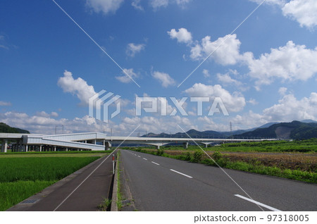 Hokuriku Shinkansen extension work between Hinoyama Tunnel and Wakimoto Tunnel, Nakahirafukicho, Echizen City, July 2022 97318005