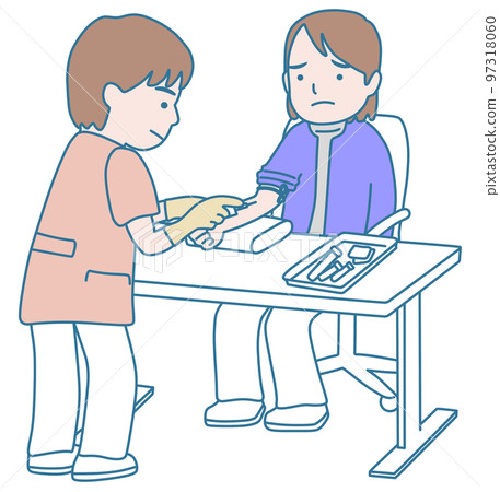 醫護人員和患者抽血 97318060