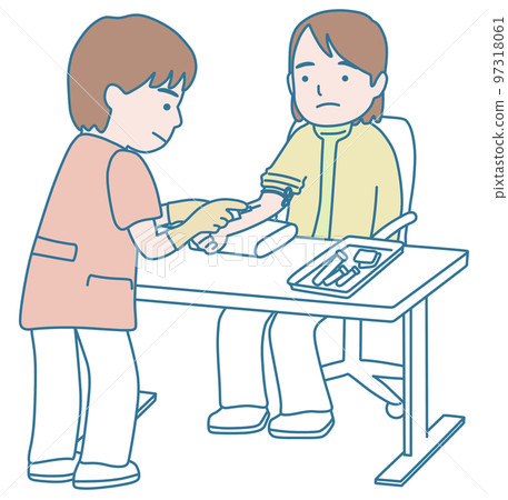 醫護人員和患者抽血 醫護人員和患者抽血 97318061