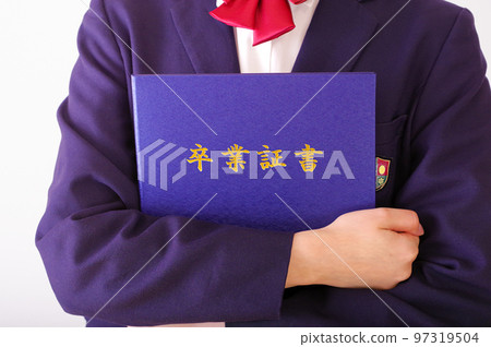 Female student with diploma 97319504