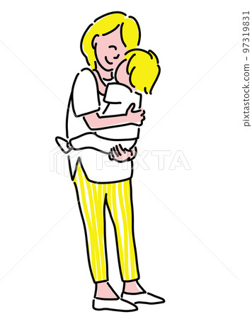 A woman holding an infant mother and child simple A woman holding an infant mother and child simple 97319831