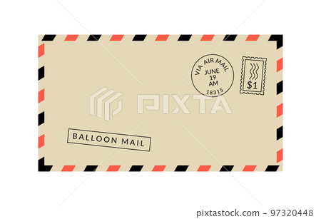 Retro Air Mail Envelope With Stamps 97320448