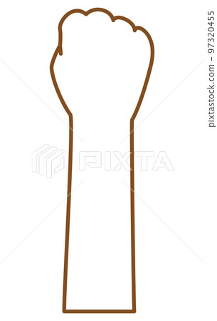 Image illustration of a clenched fist (back of the hand) 97320455