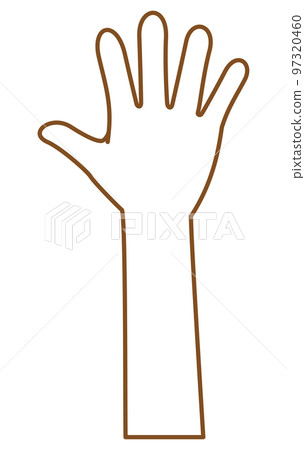 張開手指（手背）的手的圖像插圖 97320460