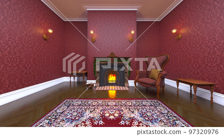 Living room with fireplace Living room with fireplace 97320976