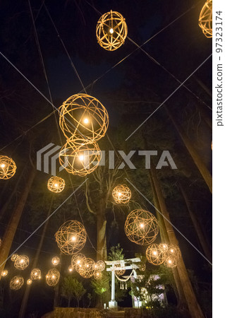 Minamioguni Town, Kumamoto Prefecture, Kurokawa Onsen hot water light [December winter] 97323174