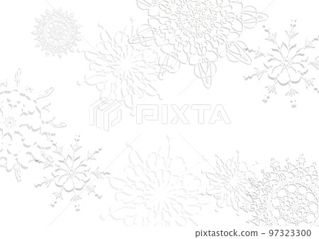 花邊般的雪花背景 花邊般的雪花背景 97323300