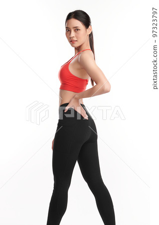 Beautiful young asian sport woman with sportswear ready for exercise on white background, Advertising sportswear and yoga wear, Healthy lifestyle, sport. Beautiful young asian sport woman with sportswear ready for exercise on white background, Advertising sportswear and yoga wear, Healthy lifestyle, sport. 97323797