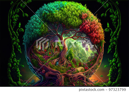 abstract tree of life and desires generating love on valentine's day abstract tree of life and desires generating love on valentine's day 97323799