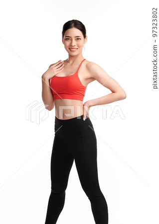 Beautiful young asian sport woman with sportswear ready for exercise on white background, Advertising sportswear and yoga wear, Healthy lifestyle, sport. Beautiful young asian sport woman with sportswear ready for exercise on white background, Advertising sportswear and yoga wear, Healthy lifestyle, sport. 97323802