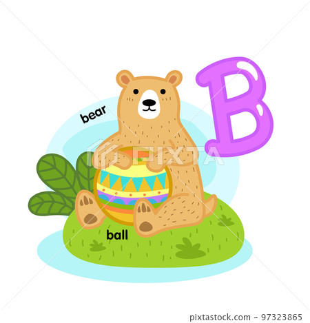 Alphabet Isolated Letter B-bear-ball illustration vector 97323865