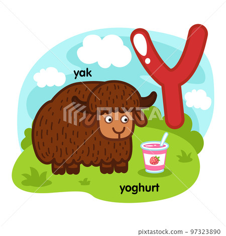 Alphabet Isolated Letter Y-yak-yoghurt illustration vector 97323890