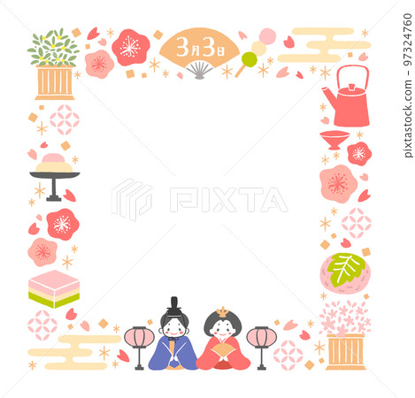 Hinamatsuri illustration frame Hinamatsuri illustration frame 97324760