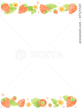 Gentle hand drawn strawberry frame material 97325585