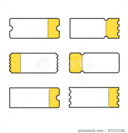 Ticket line drawing vector illustration 97325590