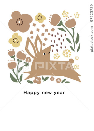2035 Rabbit New Year's card template 2035 Rabbit New Year's card template 97325729