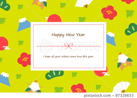 New Year's card full of lucky charms _ Entering words New Year's card full of lucky charms _ Entering words 97326655