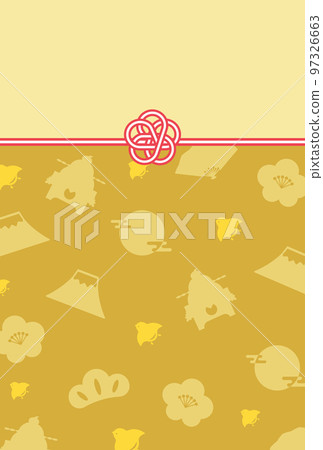 New Year's card with flower mizuhiki New Year's card with flower mizuhiki 97326663