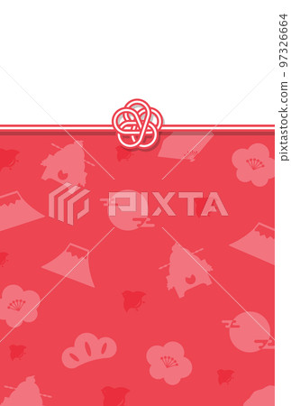 Flower mizuhiki New Year's card _ red and white Flower mizuhiki New Year's card _ red and white 97326664