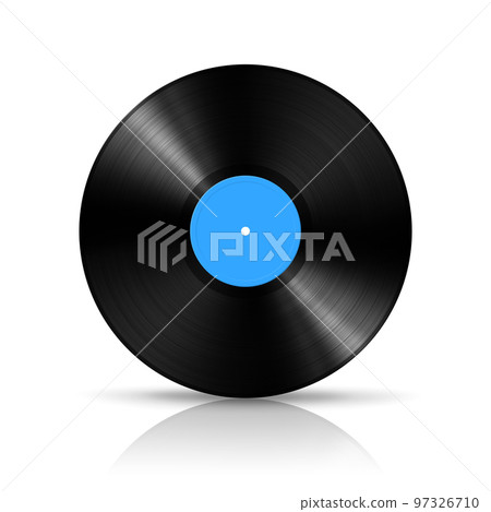 Blue vinyl record isolated on white background 97326710