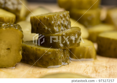 Sauerkraut sliced green cucumber 97327257