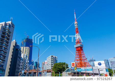 [Urban scenery of Tokyo] Urban scenery around Akabane Bridge and Tokyo Tower 97328267
