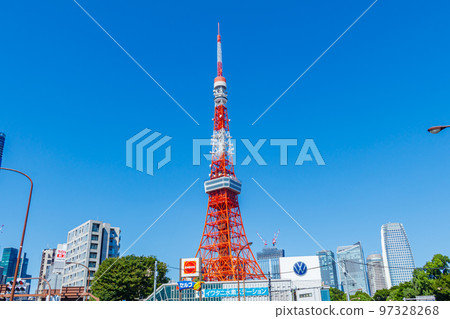 [Urban scenery of Tokyo] Urban scenery around Akabane Bridge and Tokyo Tower 97328268