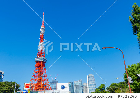 [Urban scenery of Tokyo] Urban scenery around Akabane Bridge and Tokyo Tower 97328269
