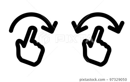 swipe finger action icon 97329050