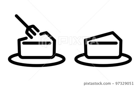Cake icon (with fork/without fork) 97329051