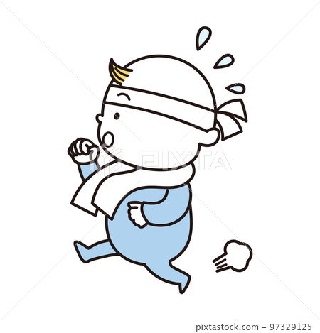奔跑的寶寶插畫素材 奔跑的寶寶插畫素材 97329125
