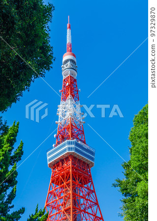 [東京都市風景] 東京鐵塔周圍的都市風景 97329870